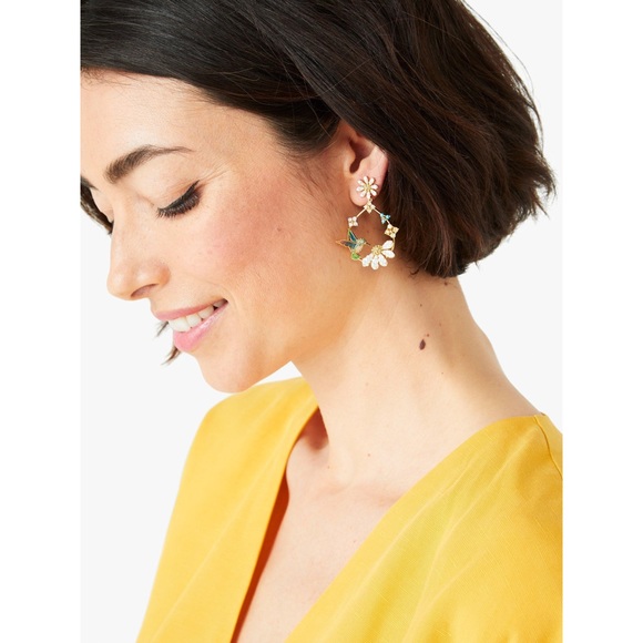 KATE SPADE • Dazzling Daisy Hoop Earrings - Picture 2 of 3